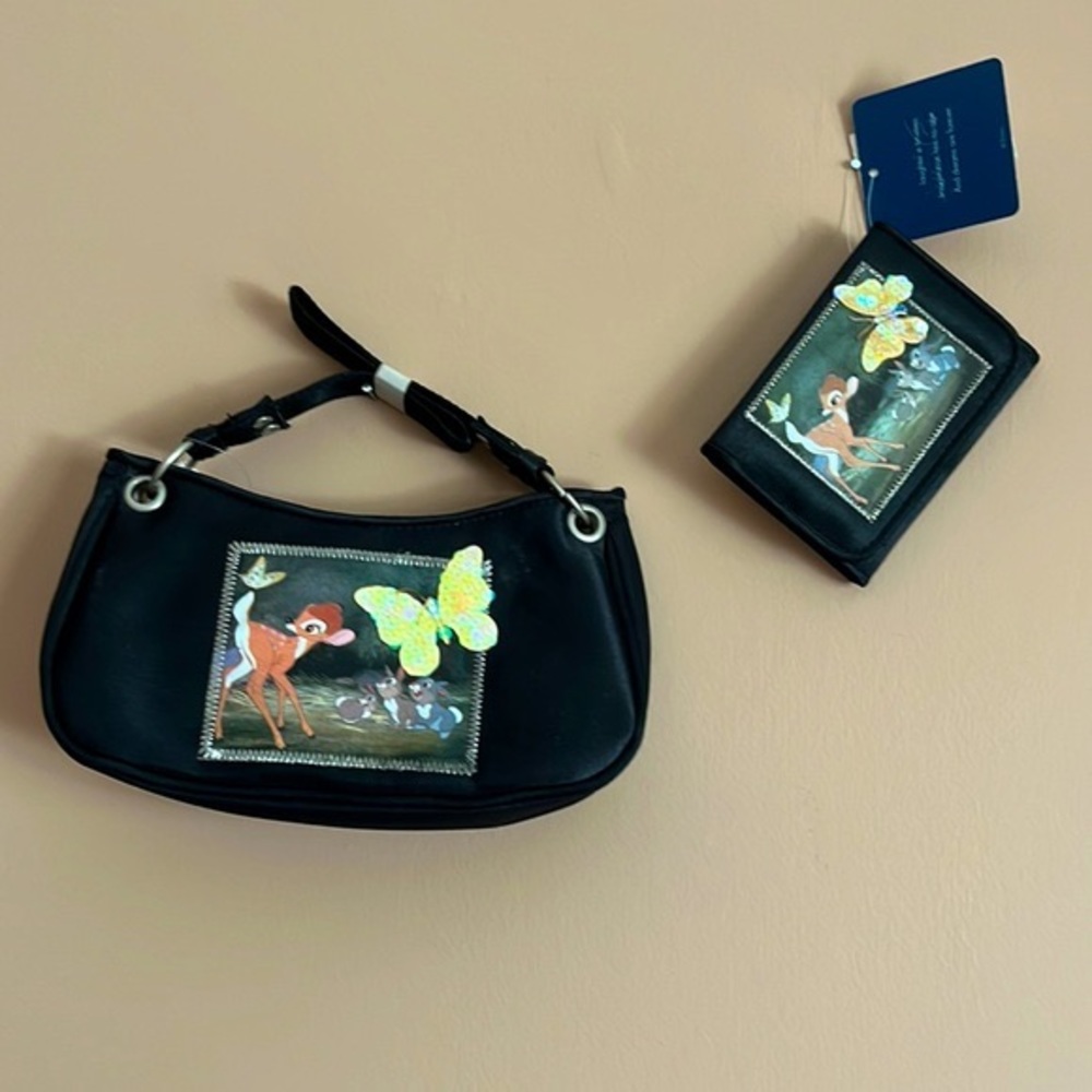 Disney Bambi Matching Handbag & Wallet New Old Stock Mis 2000’s Tags Stored away